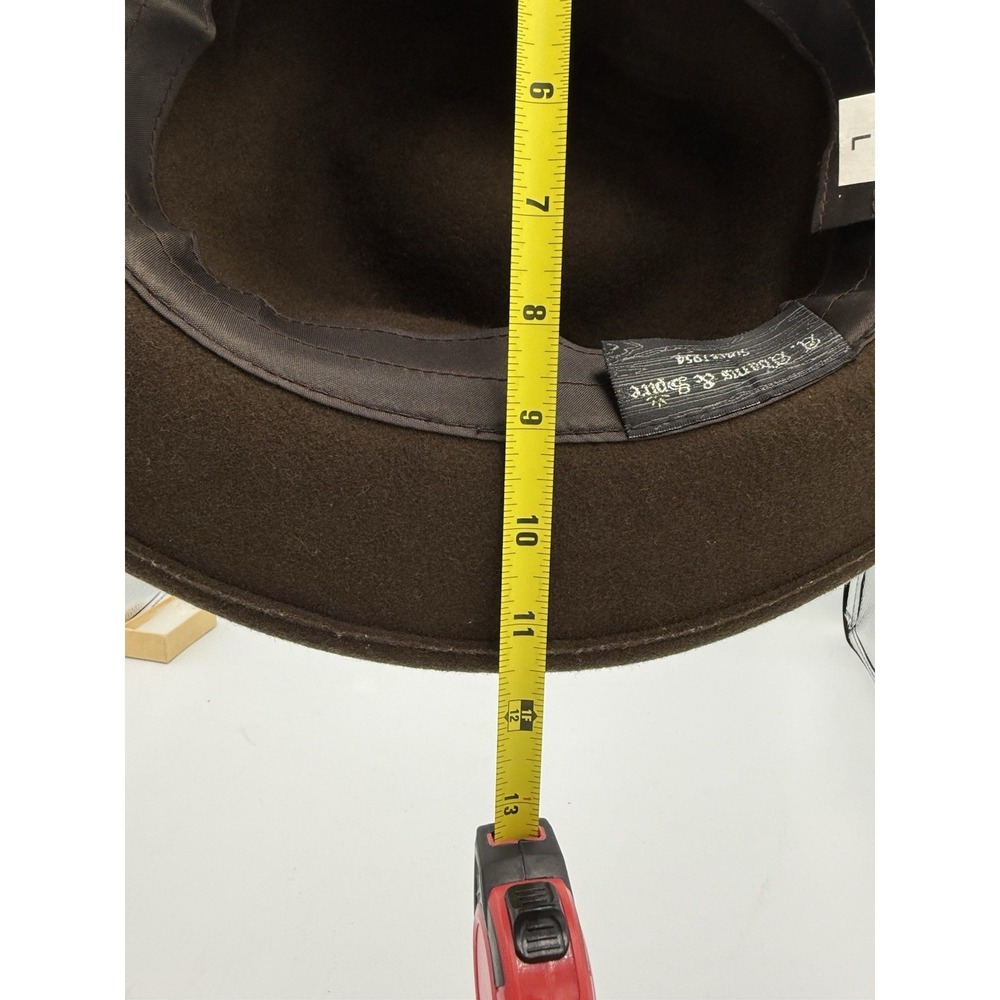Vintage A. Adams & Spire Brown Felt Fedora Hat 90's Classic Made In USA - Picture 11 of 12